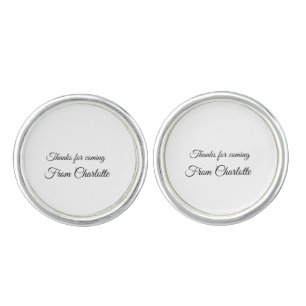 thanks for coming add name text message cufflinks