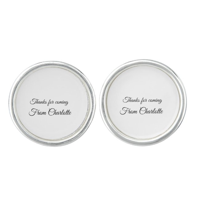 thanks for coming add name text message  cufflinks (Front)