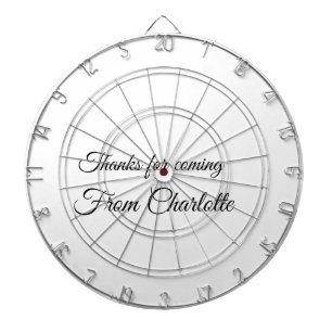 thanks for coming add name text message dart board