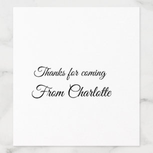 thanks for coming add name text message envelope liner