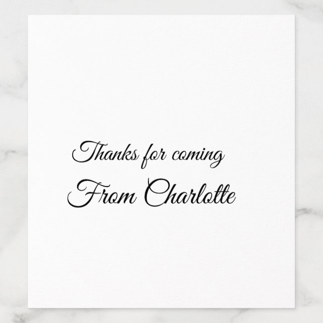 thanks for coming add name text message  envelope liner (Design)