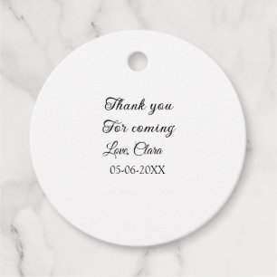 thanks for coming add name text message favor tags