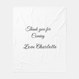 thanks for coming add name text message fleece blanket