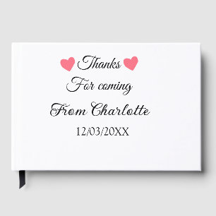 thanks for coming add name text message  foil guest book 