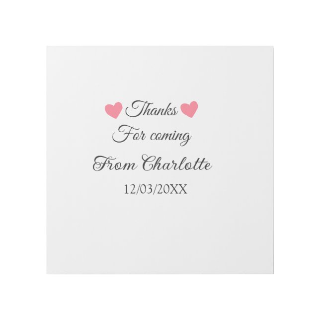 thanks for coming add name text message  gallery wrap (Front)