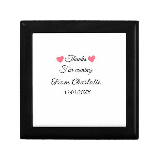 thanks for coming add name text message  gift box (Front)
