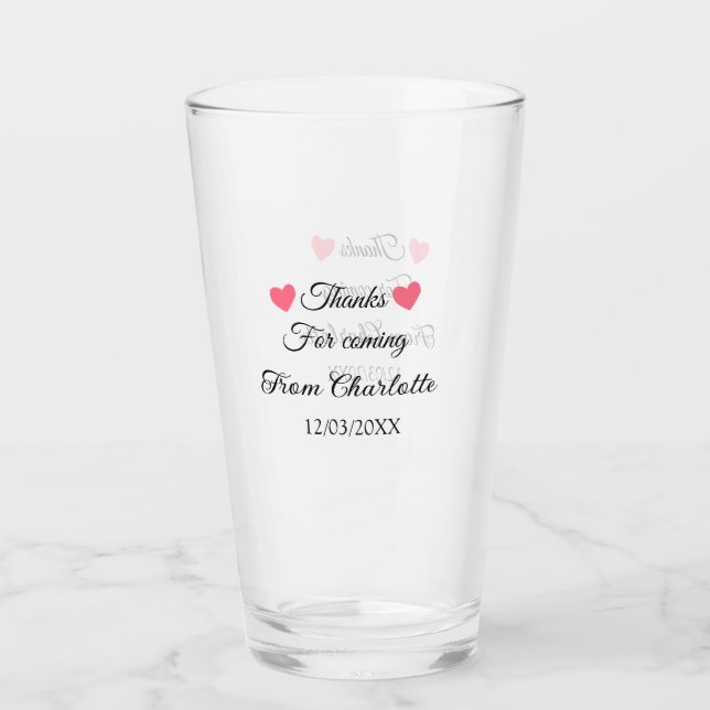 thanks for coming add name text message  glass (Front)