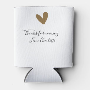 thanks for coming add name text message gold heart can cooler