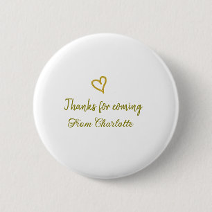 thanks for coming add name text message golden hea button