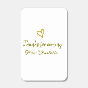 thanks for coming add name text message golden hea matchboxes