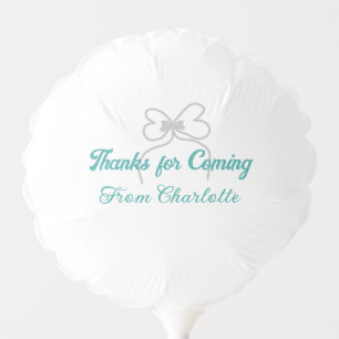 thanks for coming add name text message gray bow balloon