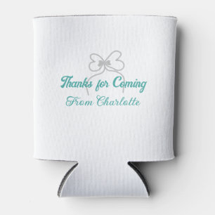 thanks for coming add name text message gray bow can cooler