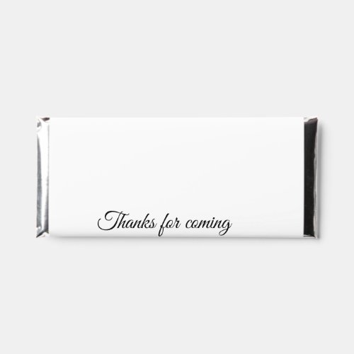 thanks for coming add name text message  hershey bar favors