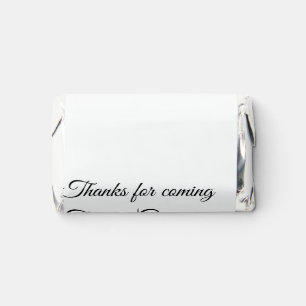thanks for coming add name text message hershey's miniatures