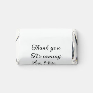 thanks for coming add name text message hershey's miniatures