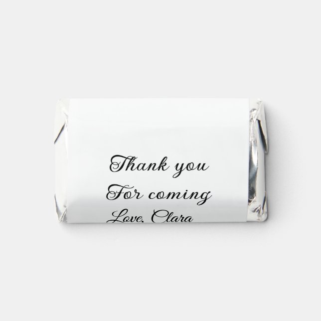 thanks for coming add name text message  hershey's miniatures (Front)