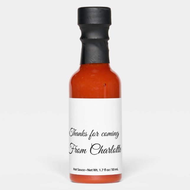 thanks for coming add name text message  hot sauces (Front)