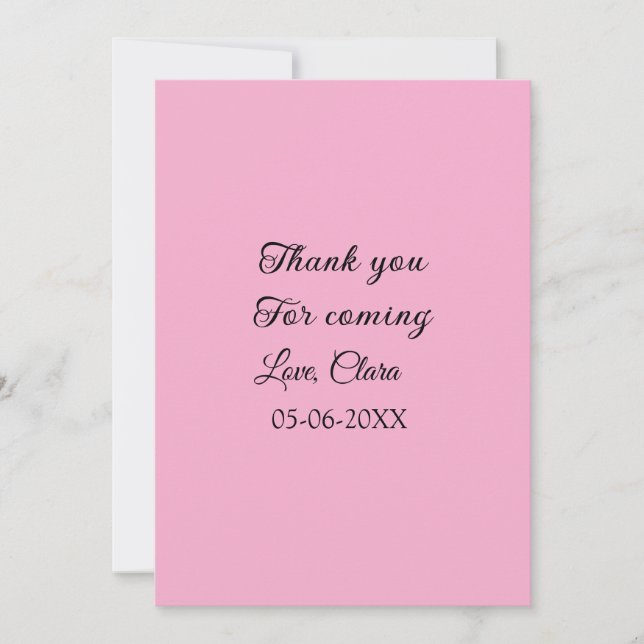 thanks for coming add name text message  invitation (Front)