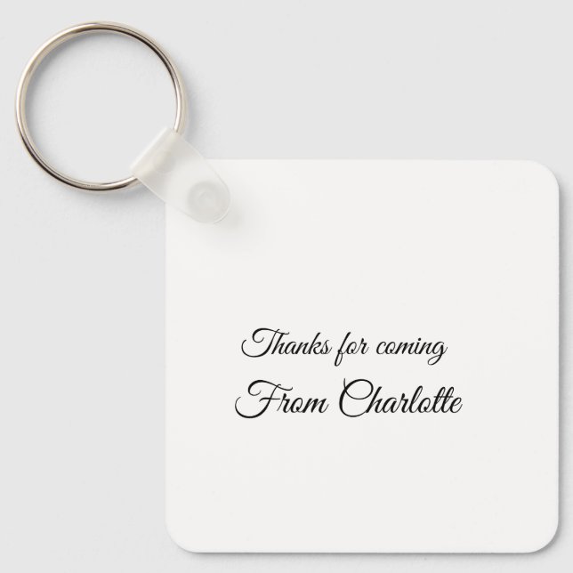 thanks for coming add name text message  keychain (Front)