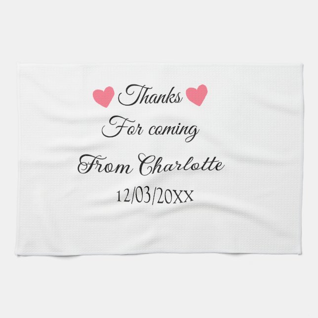 thanks for coming add name text message  kitchen towel (Horizontal)
