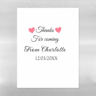 thanks for coming add name text message  magnetic dry erase sheet