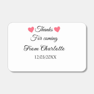 thanks for coming add name text message matchboxes