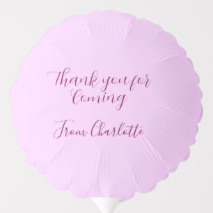 thanks for coming add name text message mauve balloon