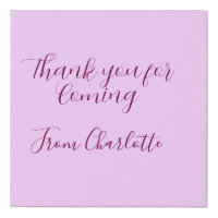 thanks for coming add name text message mauve