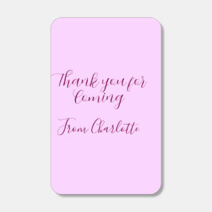 thanks for coming add name text message mauve matchboxes