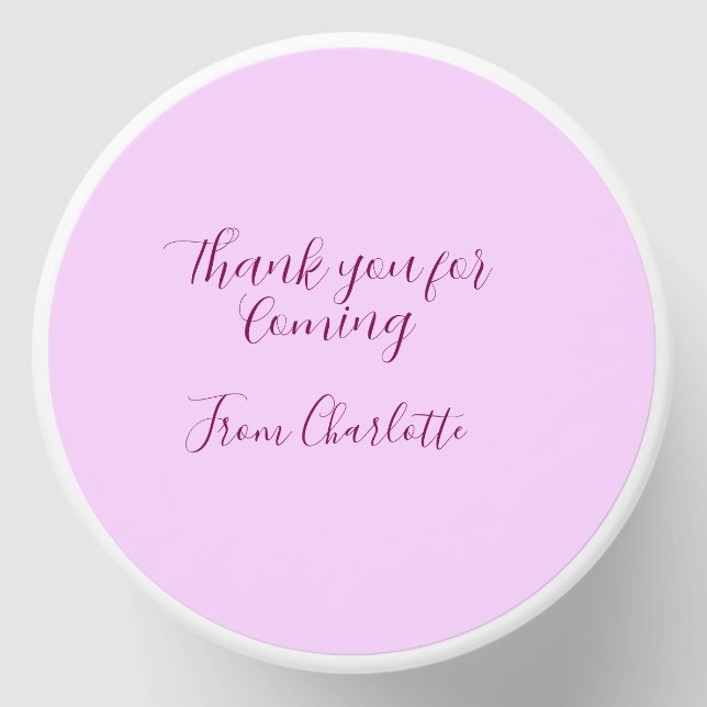 thanks for coming add name text message mauve mini candle favors (Front)