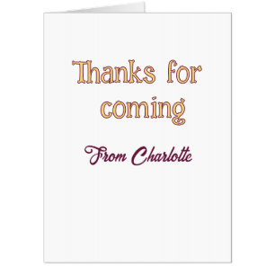 thanks for coming add name text message orange card