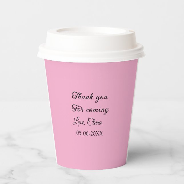 thanks for coming add name text message  paper cups (Front)