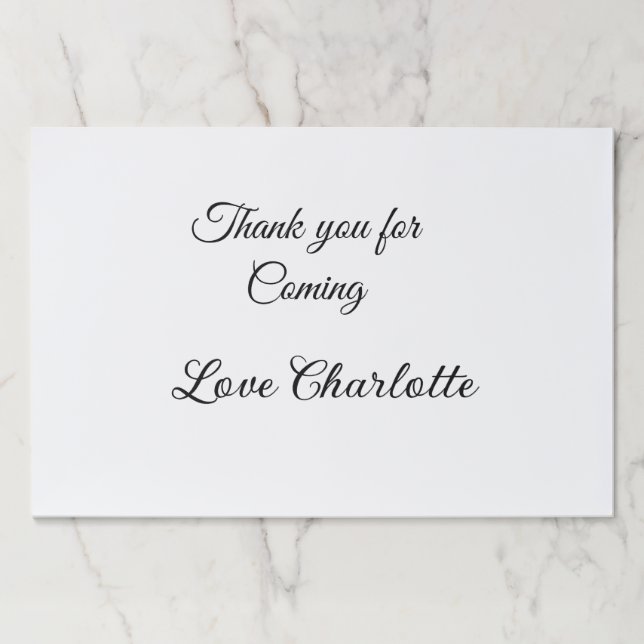 thanks for coming add name text message  paper pad (Front)