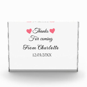 thanks for coming add name text message  photo block