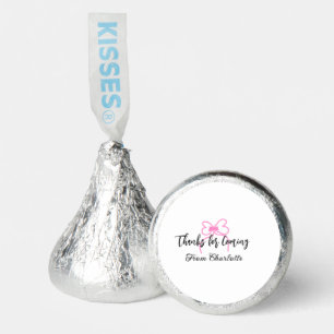 thanks for coming add name text message pink bow f hershey®'s kisses®