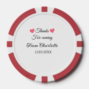 thanks for coming add name text message  poker chips