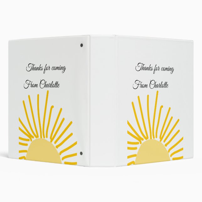 thanks for coming add name text message sun 3 ring binder (Background)