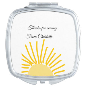 thanks for coming add name text message sun compact mirror