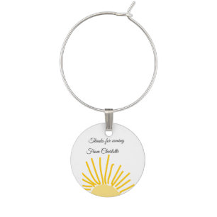 thanks for coming add name text message sun wine charm