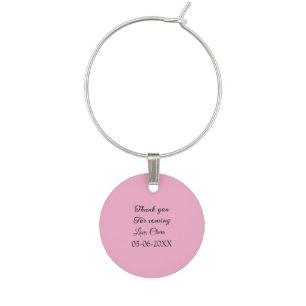 thanks for coming add name text message  wine charm