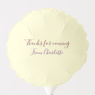 thanks for coming add name text message yellow pas balloon