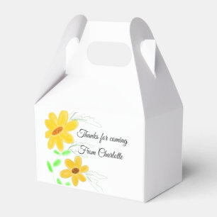 thanks for coming add name text yellow sunflower b favor boxes
