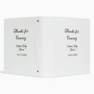 Thanks for coming baby shower modern simple typogr 3 ring binder