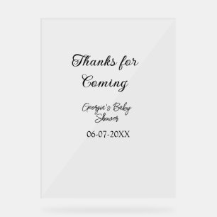 Thanks for coming baby shower modern simple typogr acrylic sign