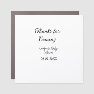 Thanks for coming baby shower modern simple typogr car magnet