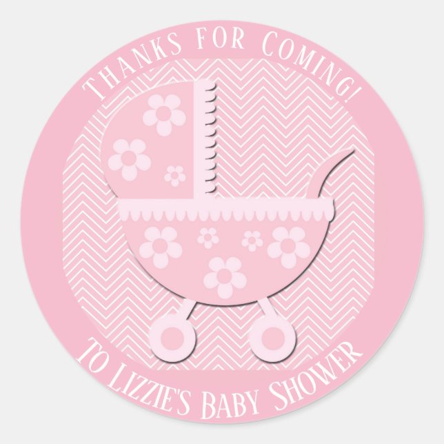 Thanks for Coming Baby Shower Party Favor Sticker (Front)