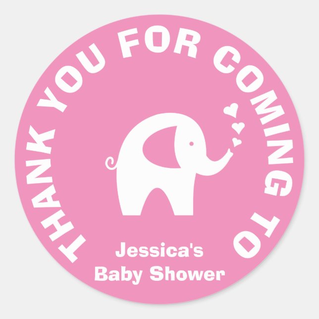 Thanks for coming baby shower party favor stickers (Front)