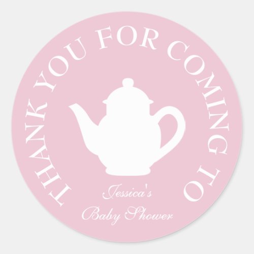 Thanks for coming baby shower tea party stickers
