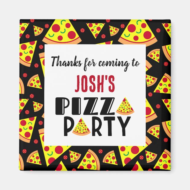 Thanks for Coming Kids Pizza Birthday Party Favor Magnet (Front)