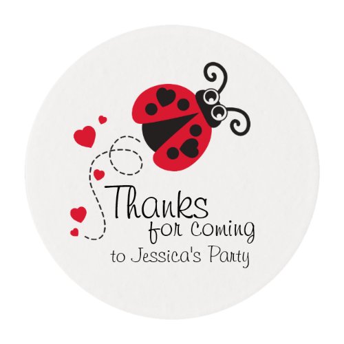 Thanks for coming ladybug birthday frosting edible frosting rounds